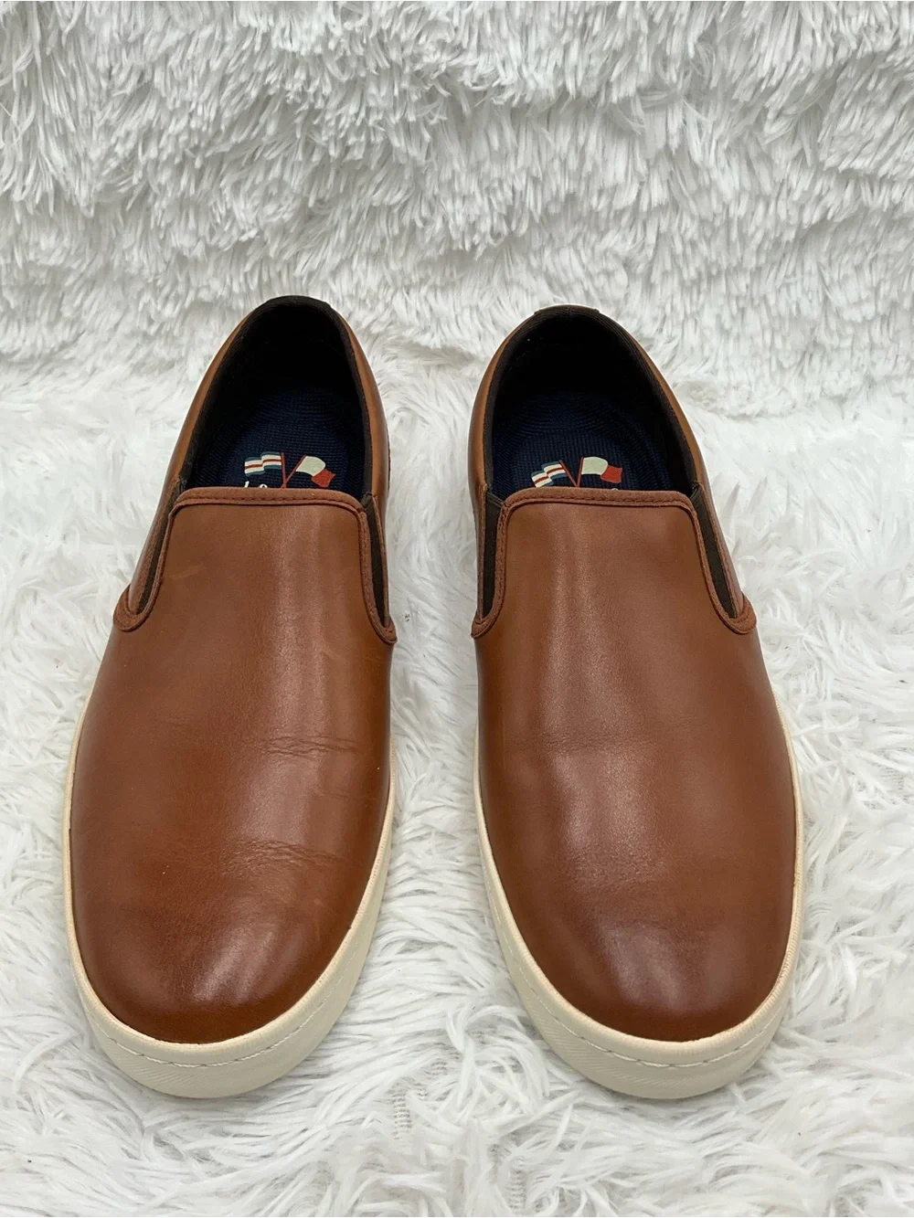 Cole Haan GrandPro Sneaker Size 9M Brown Cognac Leather Slip-On Sneakers